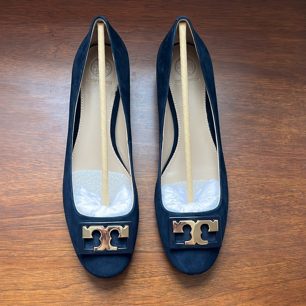 Tory Burch Navy Gigi Suede Pumps